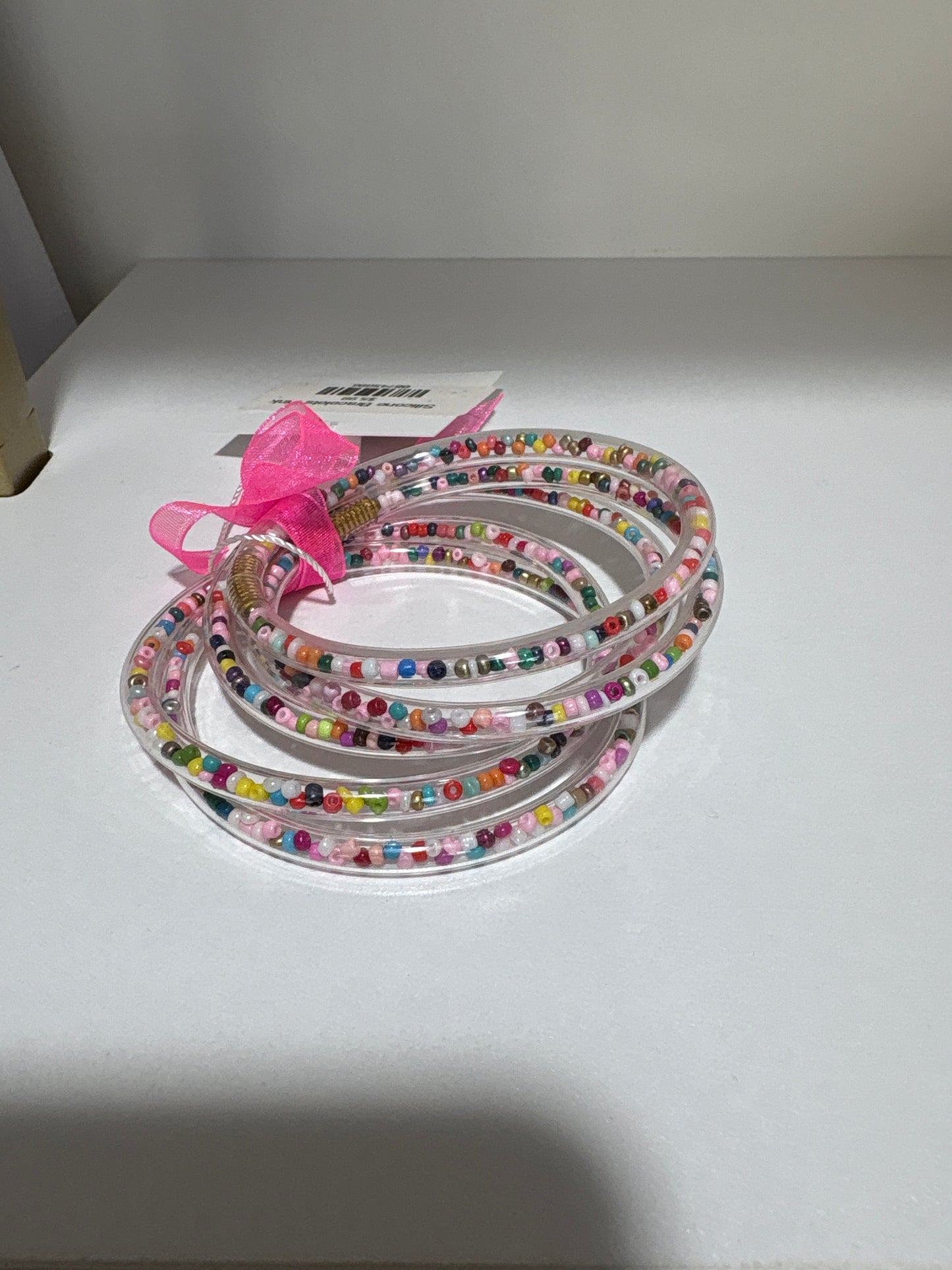 Silicone Jelly Bracelet Gold/Pink/Silver