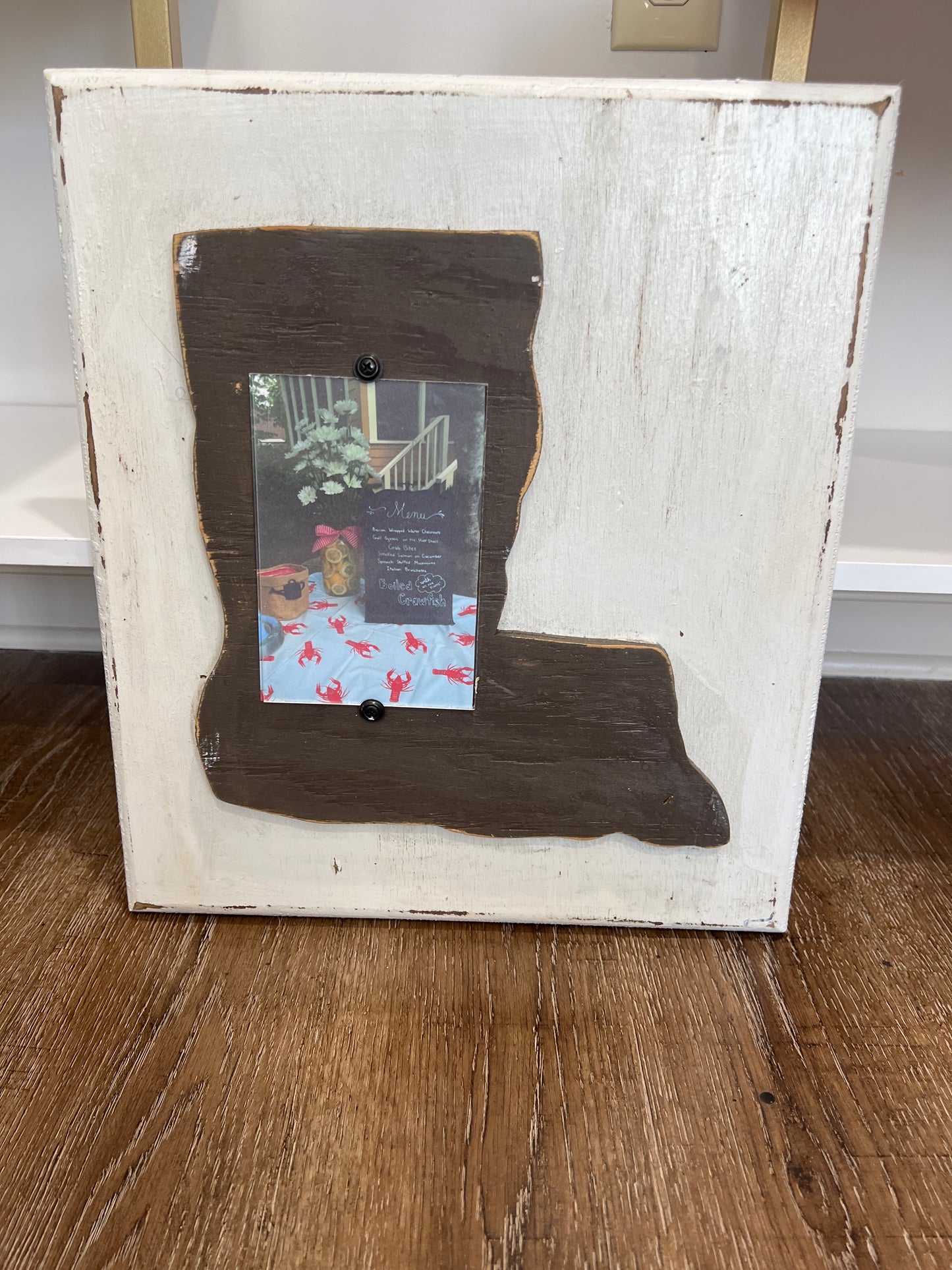 Louisiana Wooden State with Photo Frame