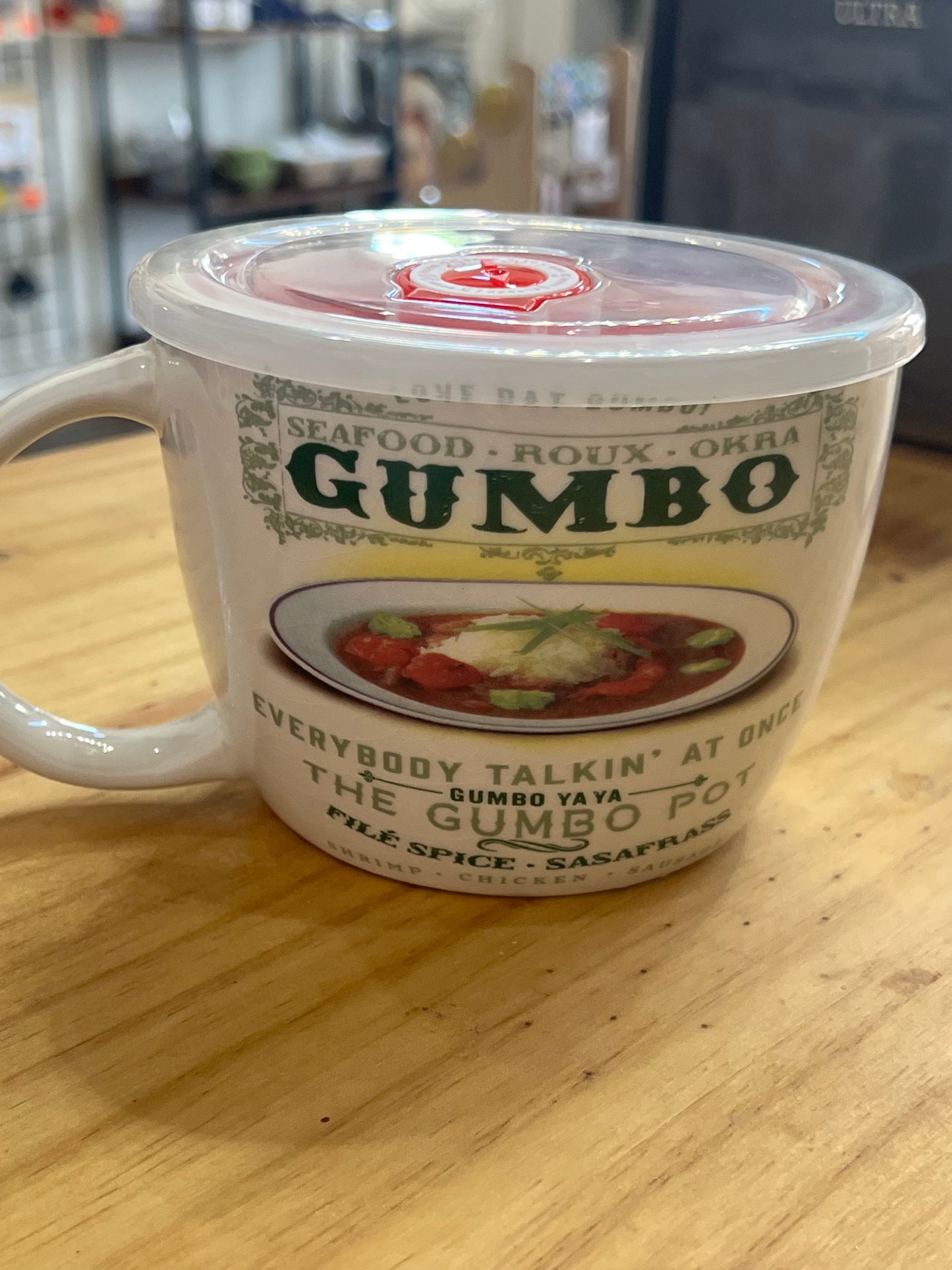 Gumbo soup bowl Microwavable with lid