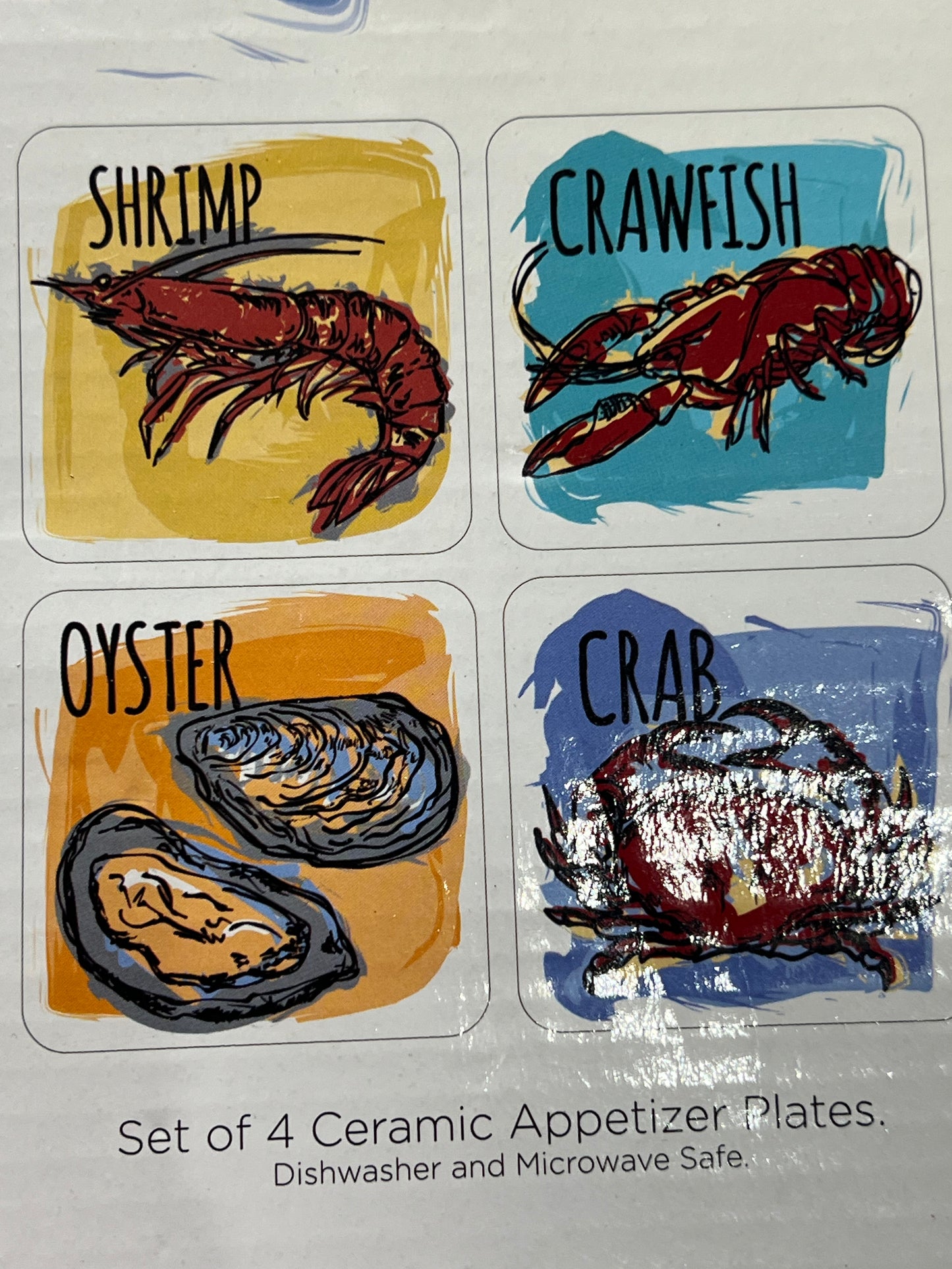 Ceramic Appetizer Plates (Seafood themed)