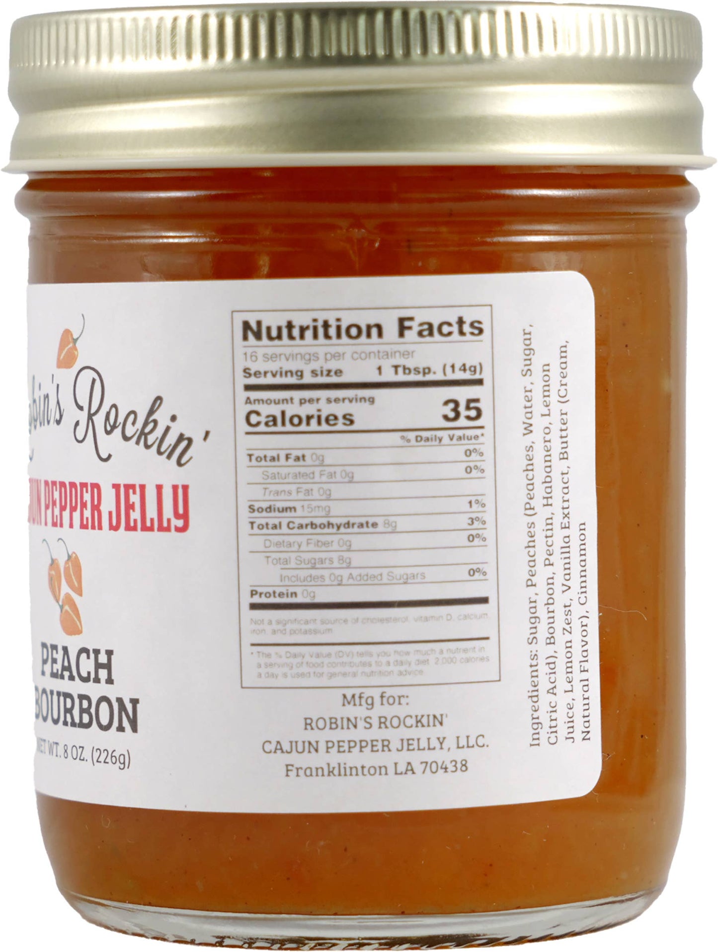 Robin's Rockin' Cajun Peach Bourbon Pepper Jelly