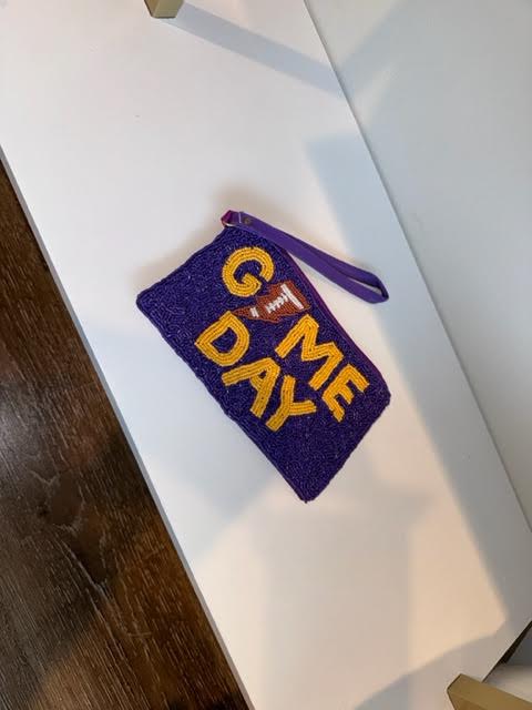 Lsu Beaded Wristlet