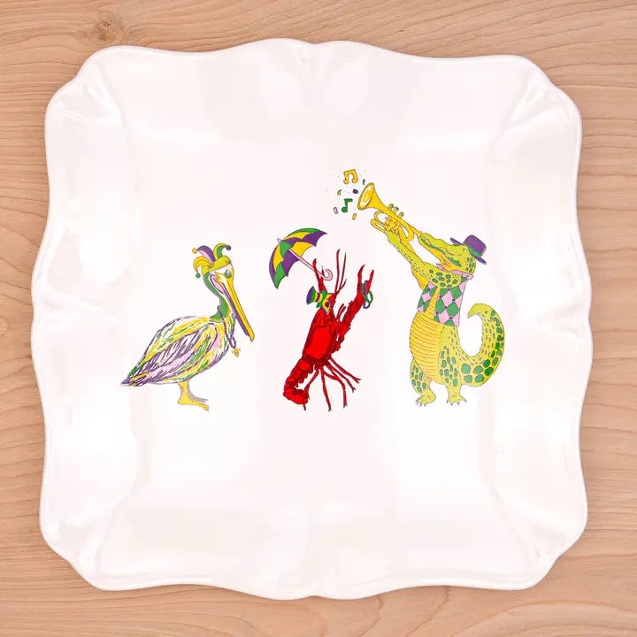 Mardi Gras Band Square Platter