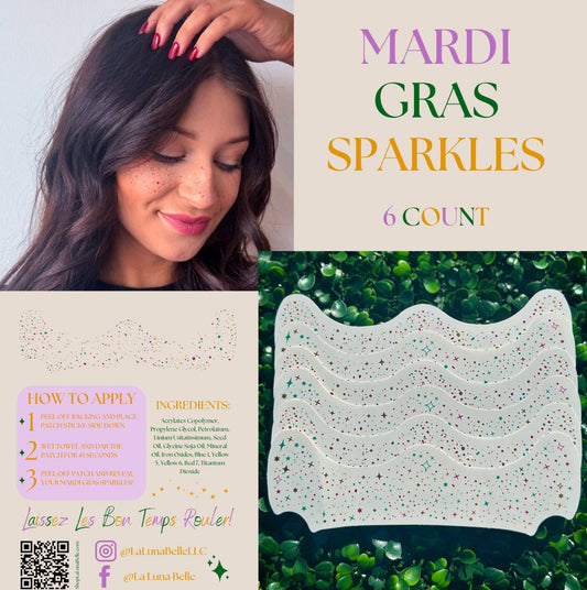 Mardi Gras Face Sparkles | Face Freckles | Face Sparkles 6 pack