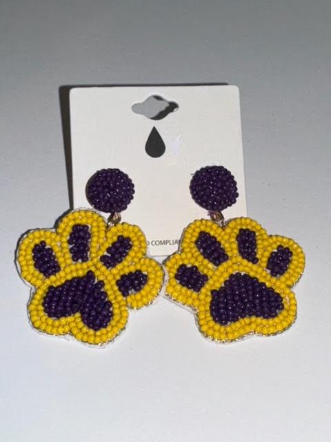 LSU Tiger Paw Earrings