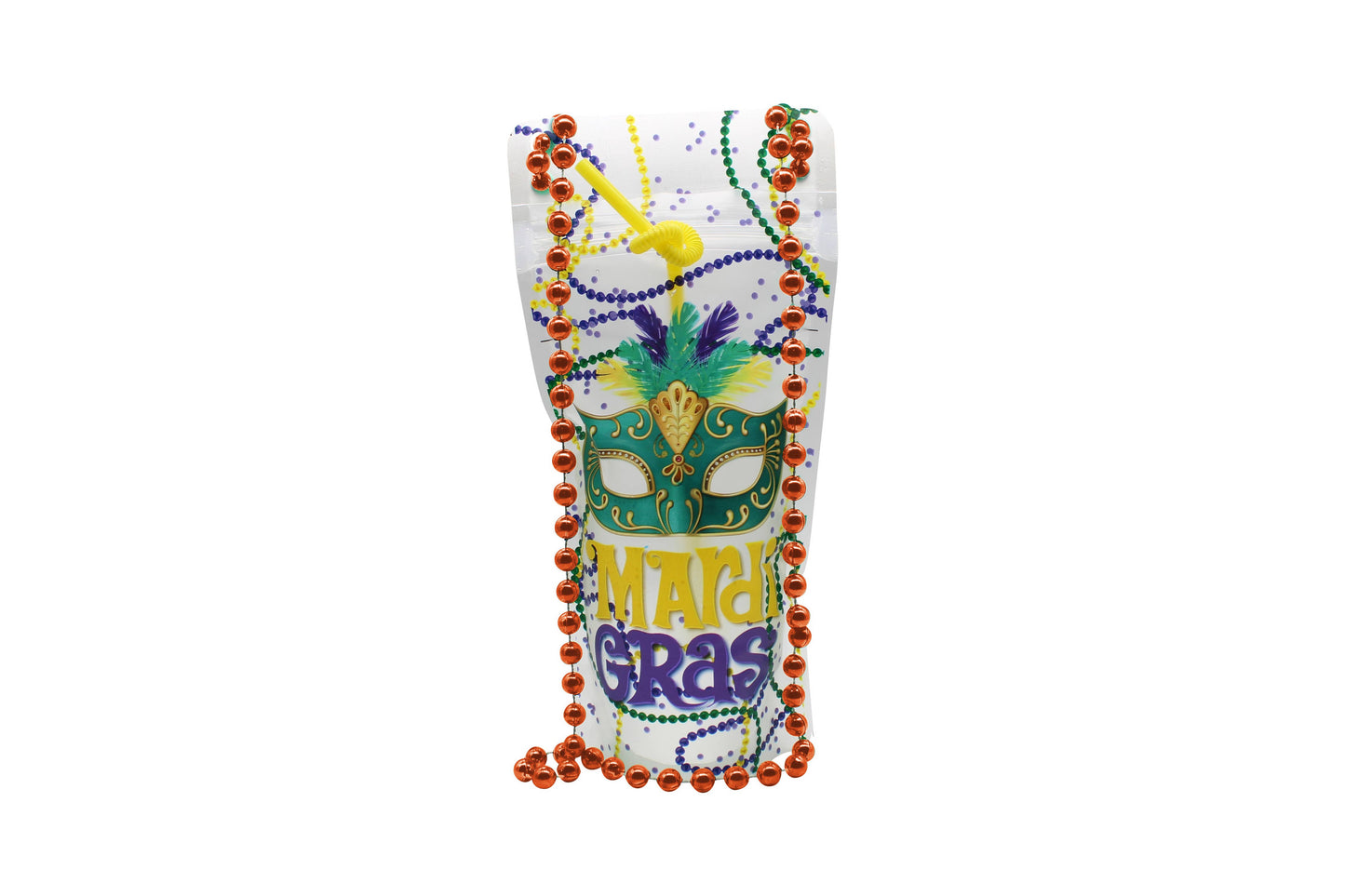 Mardi Gras - Wearable Drink Pouches (16 oz | 2-pack)