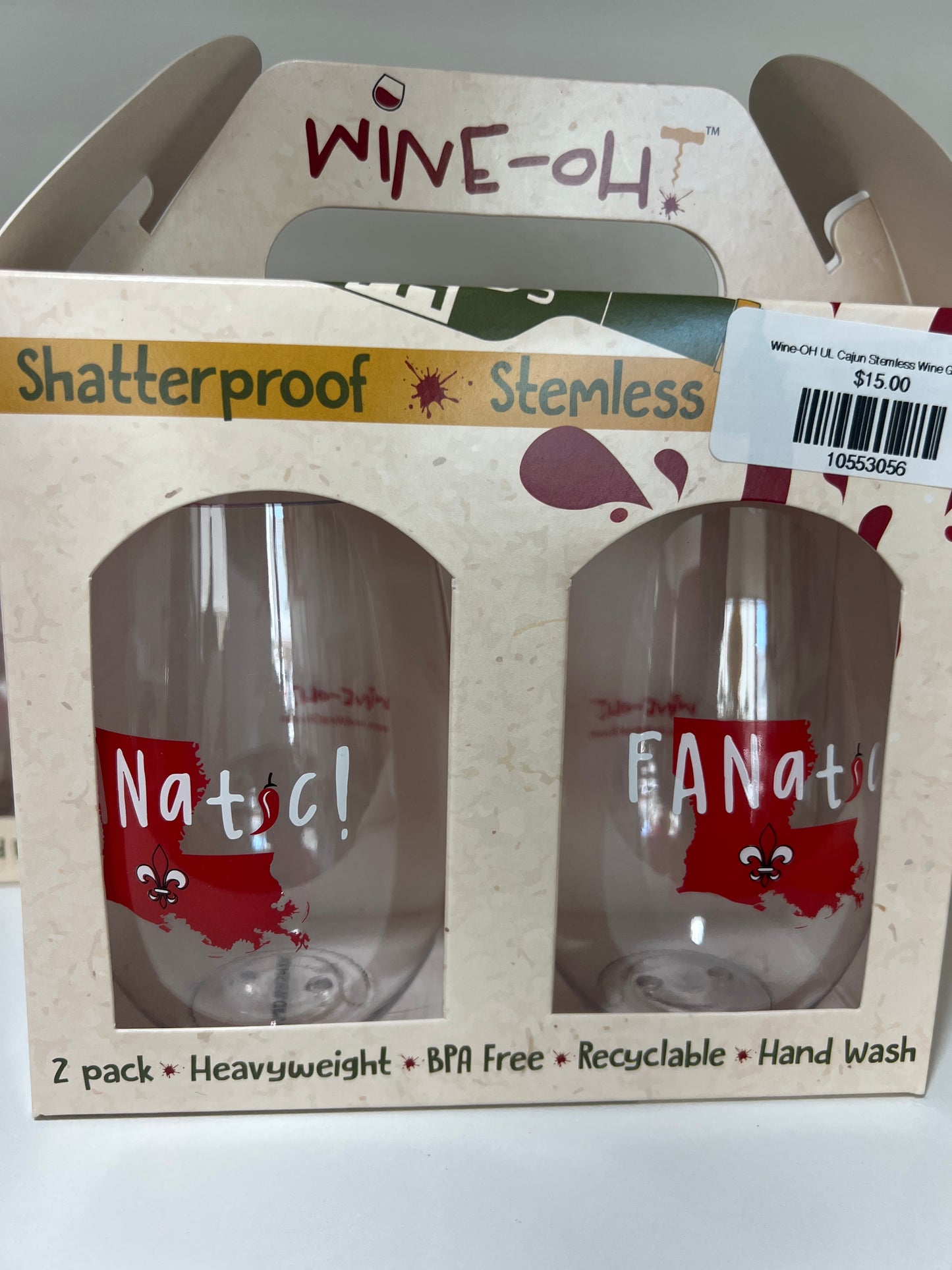 Wine-OH UL Cajun Stemless Wine Glass Set (Shatterproof)