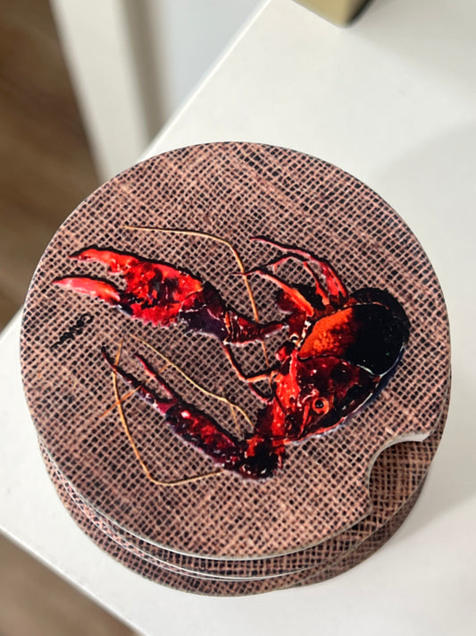 Crawfish Ceramic Car Coaster