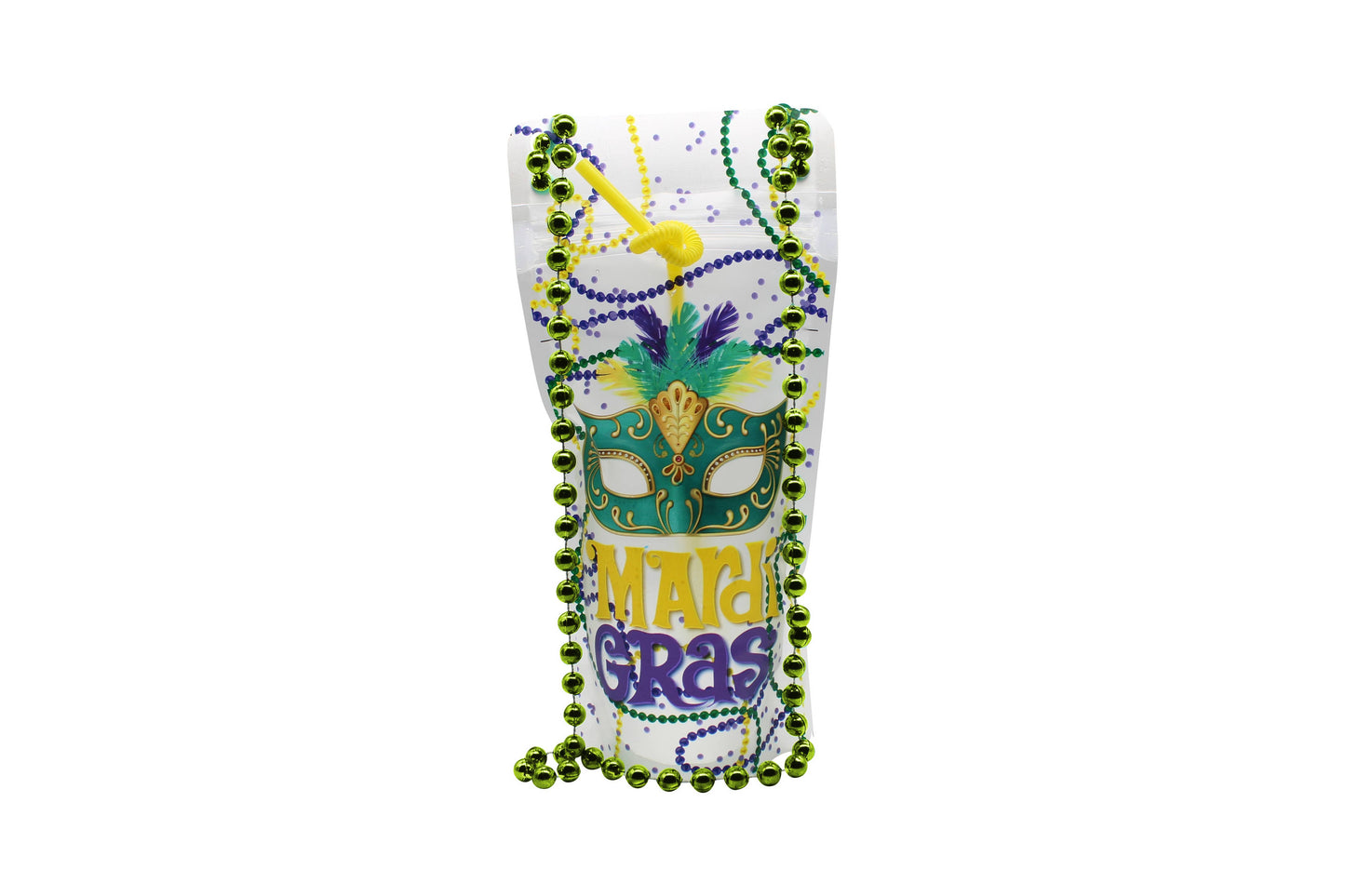 Mardi Gras - Wearable Drink Pouches (16 oz | 2-pack)