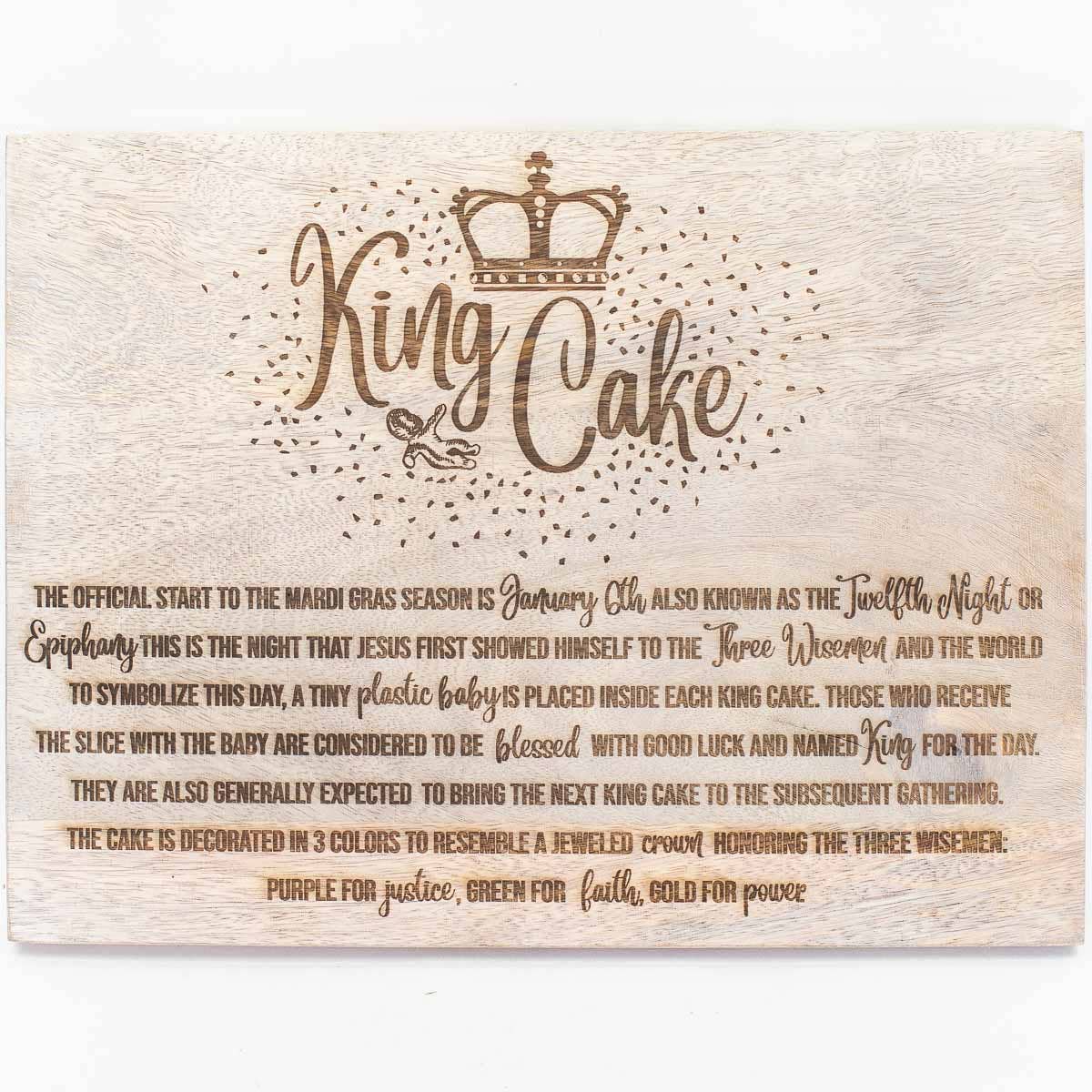 Story of the King Cake Serving Board   Antique White   10.5x14