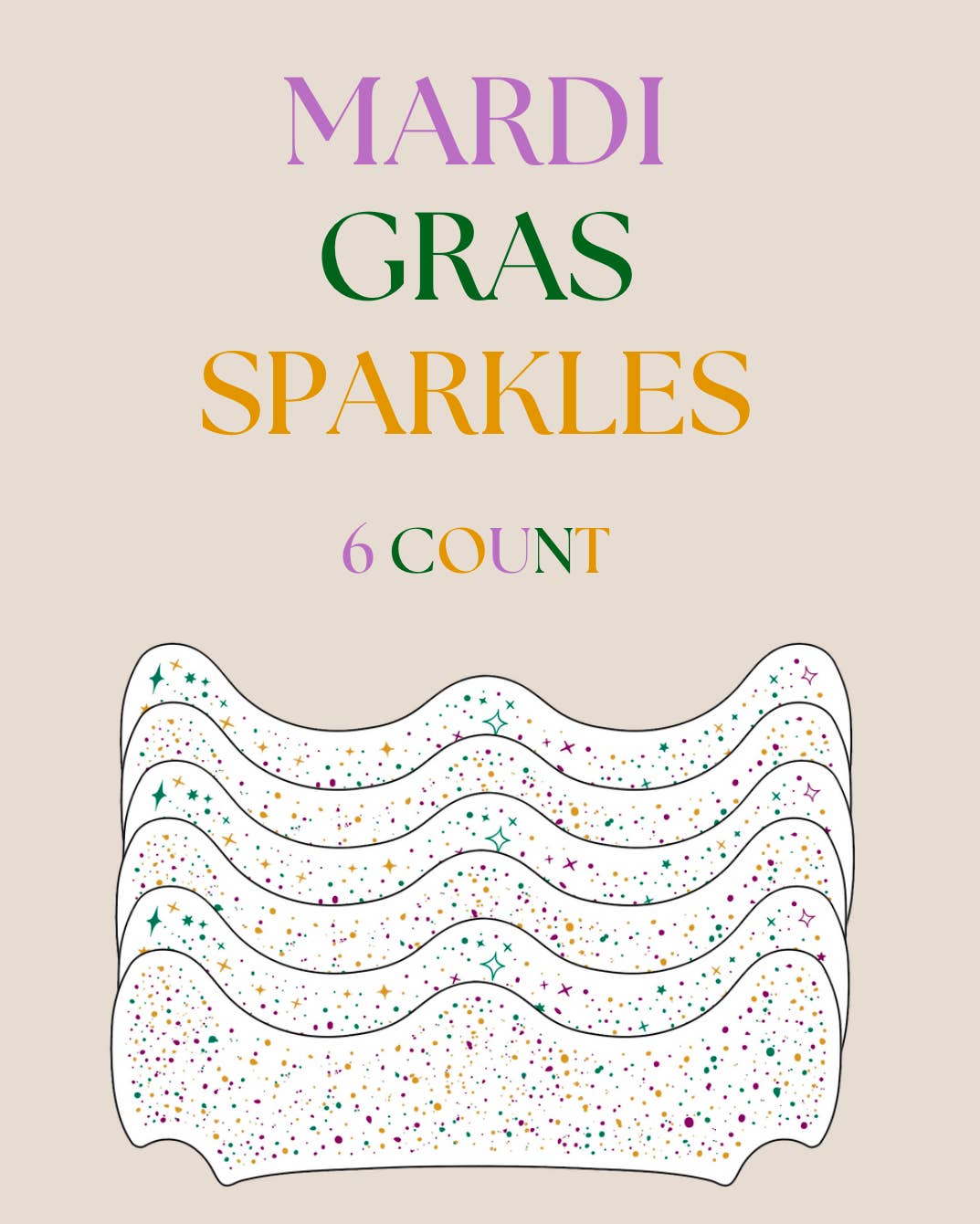 Mardi Gras Face Sparkles | Face Freckles | Face Sparkles 6 pack