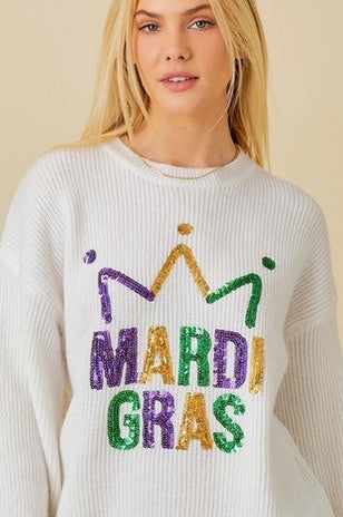 MARDI GRAS SEQUIN SWEATER