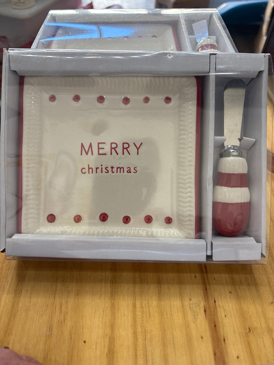✨ Miracle of Christmas Cheese Plate & Spreader Set