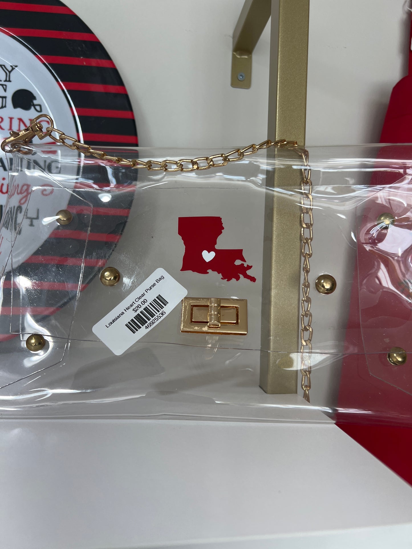 Louisiana Heart Clear Purse Bag