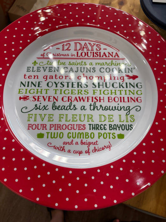 12 Days of Christmas In Louisiana Plate