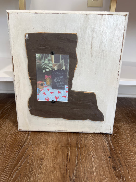Louisiana Wooden State with Photo Frame