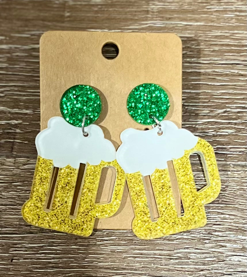St. Patrick's Day Beer Earrings