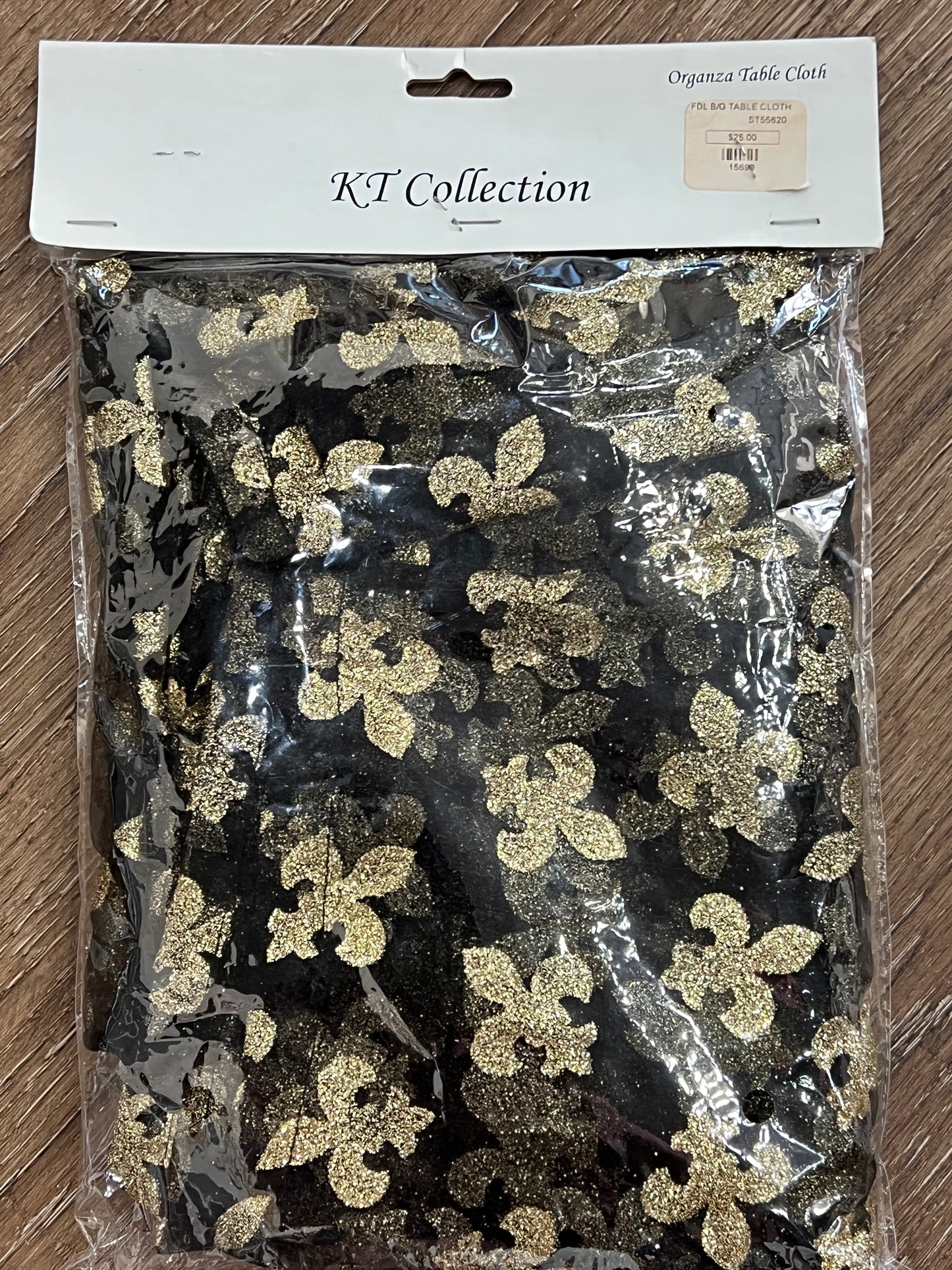Black/Gold Fleur De Leis Big Table Cloth