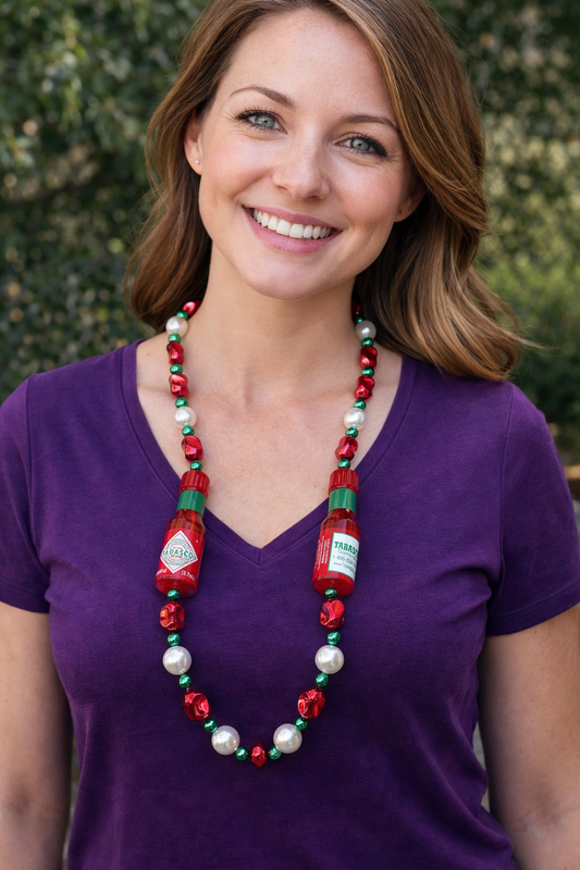 Tabasco Mardi Gras Bead Necklace