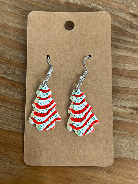 Christmas Tree Cake Earrings