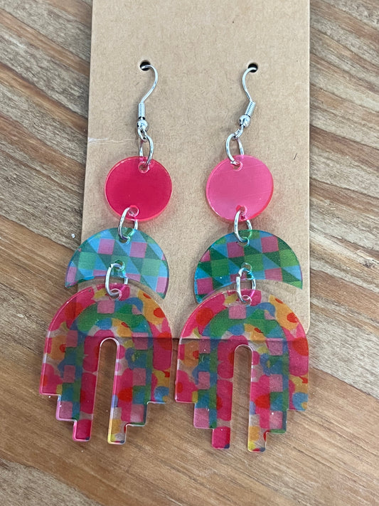 Acrylic Rainbow Earrings