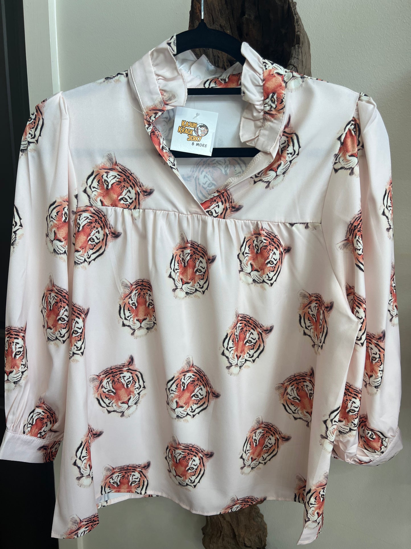 Tiger Print Neck Blouse