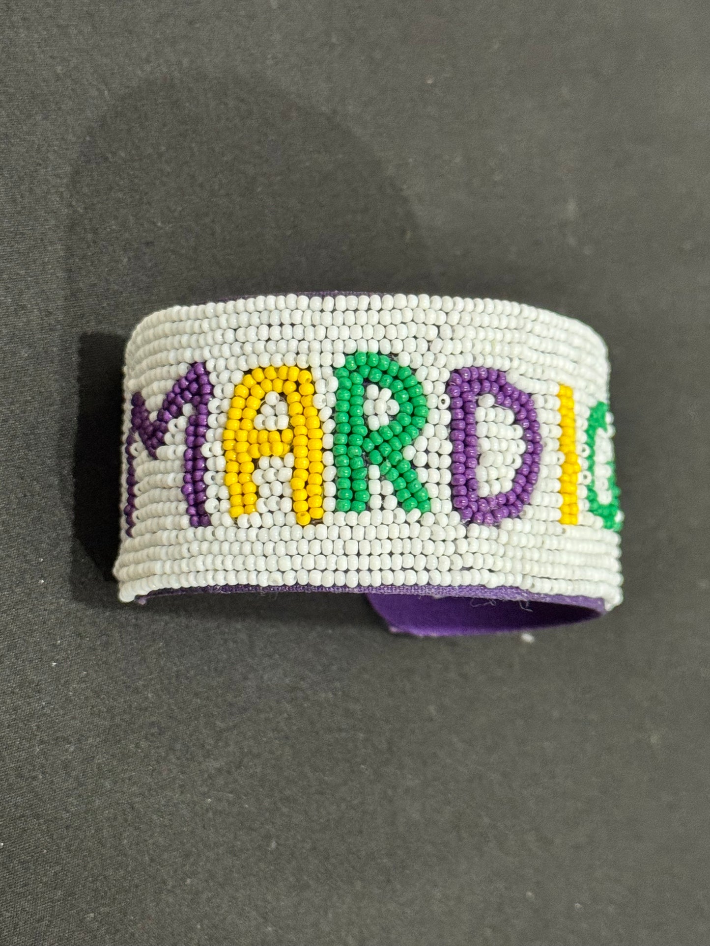 Mardi Gras Beaded Cuff Bracelets