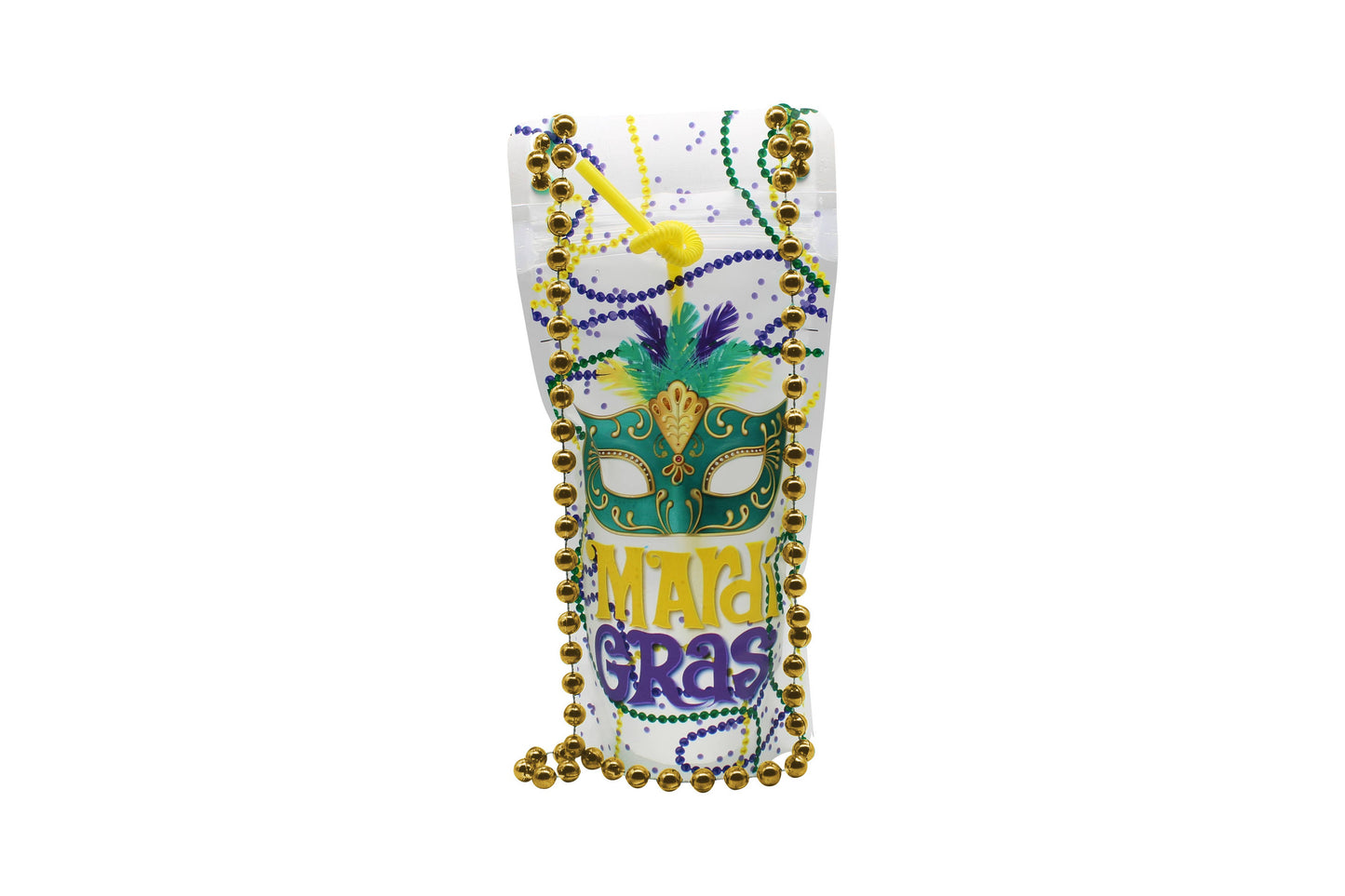 Mardi Gras - Wearable Drink Pouches (16 oz | 2-pack)