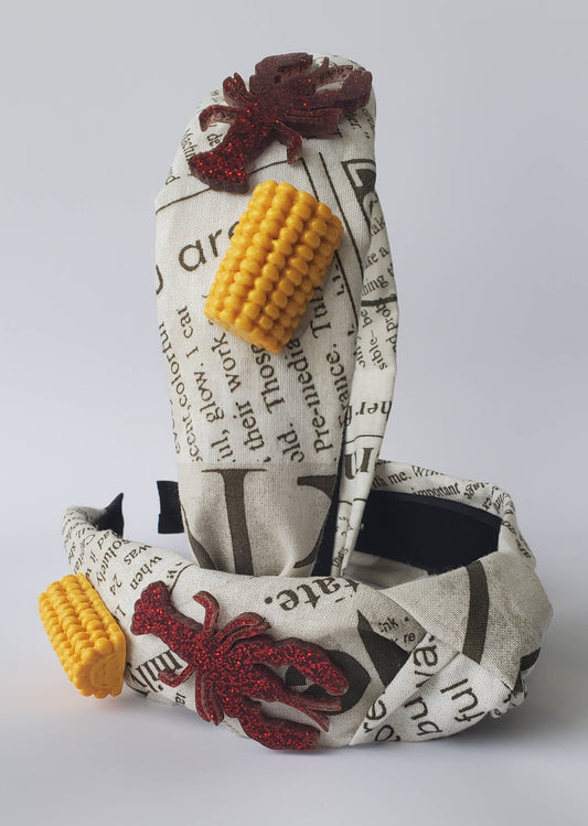 Crawfish Headband, Newspaper 3D, Mud Bugs, Seafood  Headband