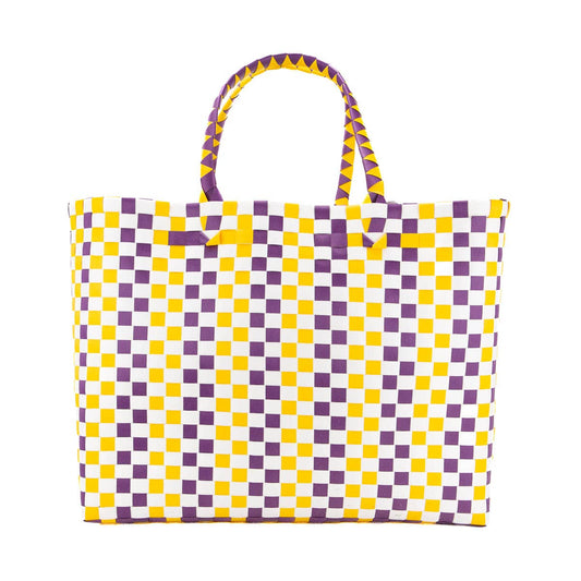 Campus Pride Woven Tote   Purple/Yellow   17x14x5