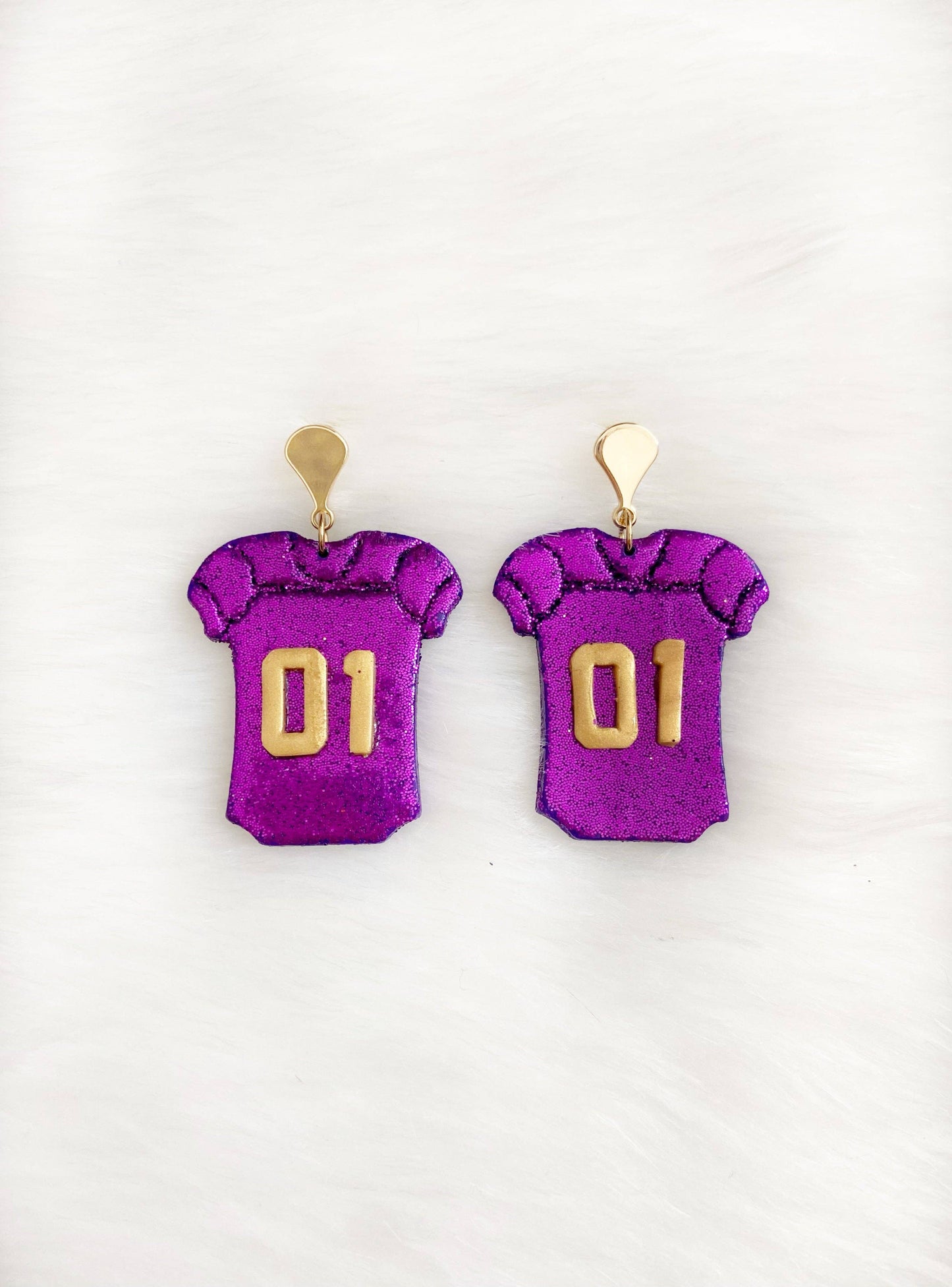 Purple #1 Fan Jersey Earring