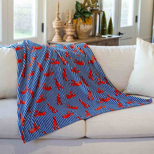 Crawfish Boil Throw   Royal/Red/White   50x60